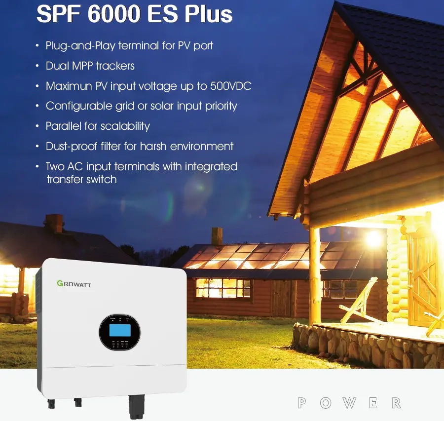 Автономный инвертор Growatt SPF 6000 ES Plus 48В 6000Вт (SPF 6000 ES PLUS) Фото - 2